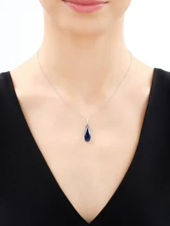 Zawieszka srebrna z cyrkoniami i szlifowanym szkłem