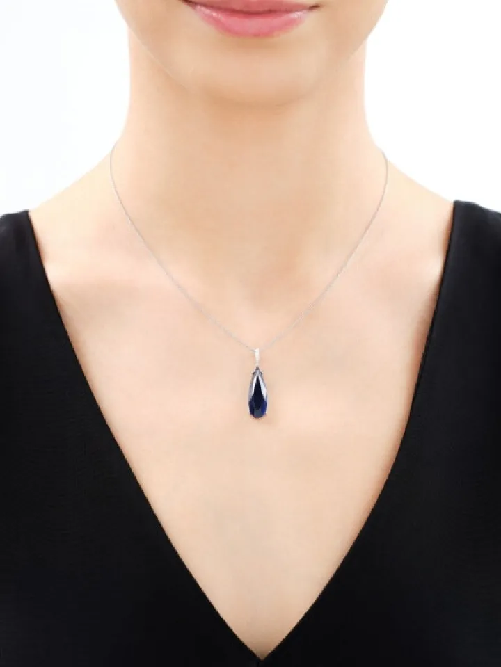 Zawieszka srebrna z cyrkoniami i szlifowanym szkłem