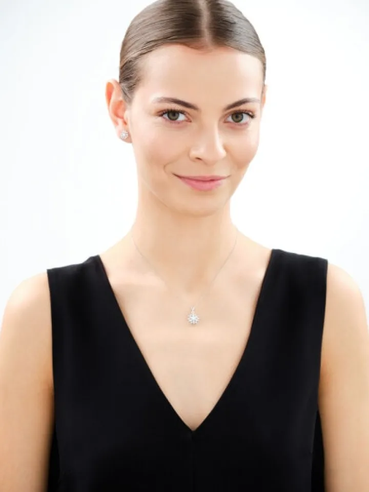 Zawieszka srebrna z cyrkoniami - rozeta