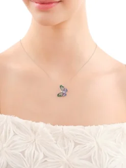 Zawieszka srebrna z cyrkoniami - motyl