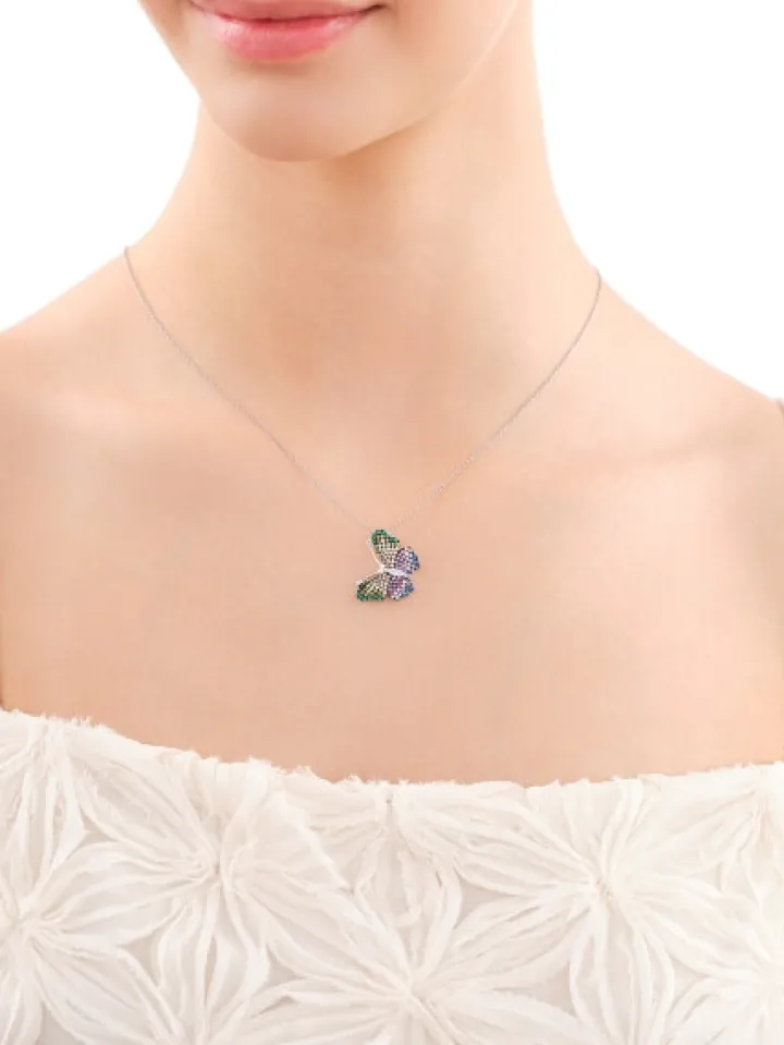 Zawieszka srebrna z cyrkoniami - motyl