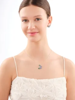 Zawieszka srebrna z cyrkoniami - motyl