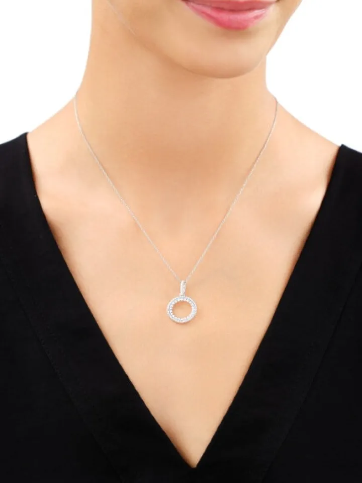 Zawieszka srebrna z cyrkoniami - koło