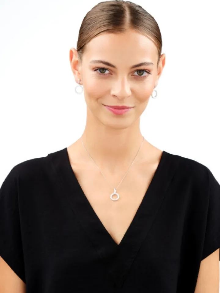 Zawieszka srebrna z cyrkoniami - koło