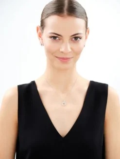 Zawieszka srebrna z cyrkoniami - koło