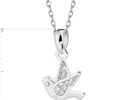 Zawieszka srebrna z cyrkoniami - ptak