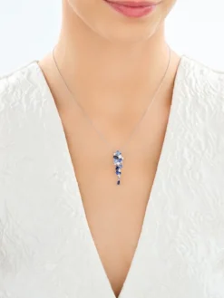 Zawieszka srebrna z cyrkoniami - gwiazdy