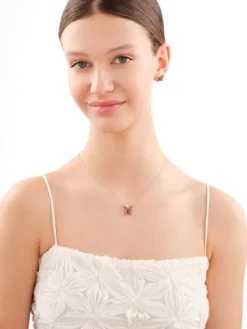 Zawieszka srebrna z cyrkoniami - motyl