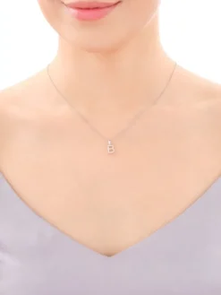 Zawieszka srebrna z cyrkoniami - litera B