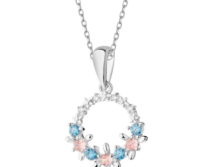 Zawieszka srebrna z cyrkoniami - koło