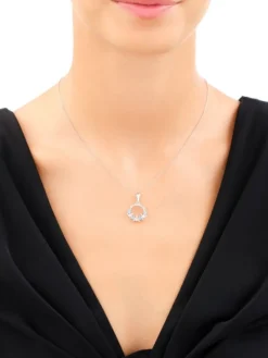 Zawieszka srebrna z cyrkoniami - koło