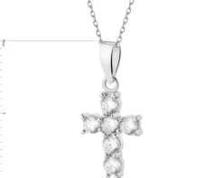 Zawieszka srebrna z cyrkoniami - krzyż