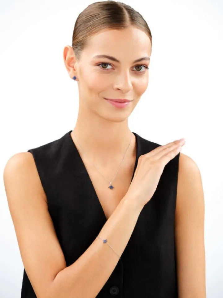 Zawieszka srebrna z cyrkoniami - gwiazda