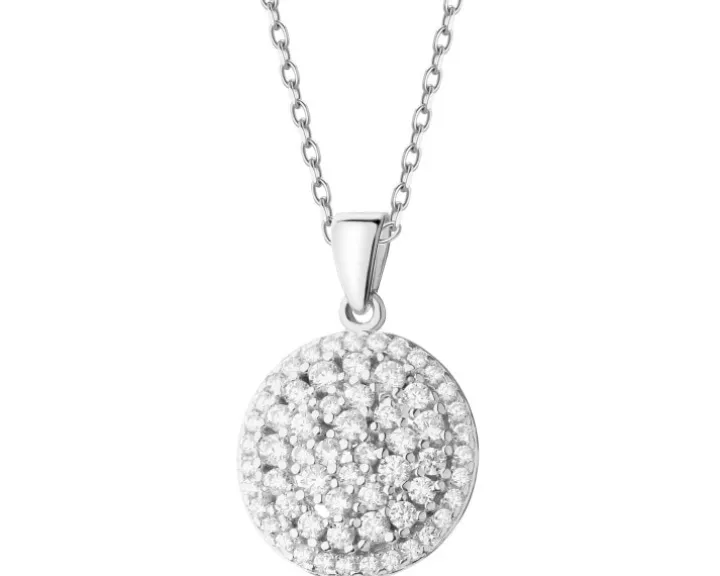 Zawieszka srebrna z cyrkoniami - koło