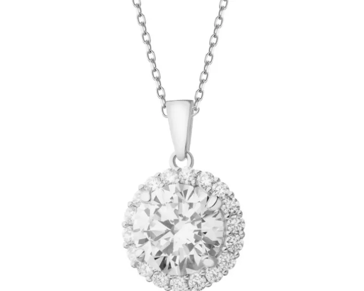 Zawieszka srebrna z cyrkoniami - koło