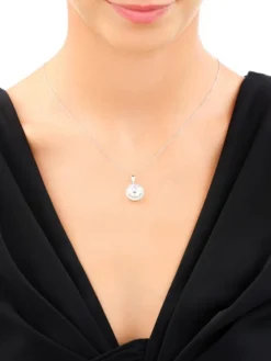 Zawieszka srebrna z cyrkoniami - koło