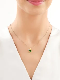 Zawieszka srebrna  z cyrkoniami i emalią - koliber