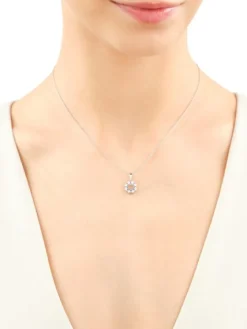 Zawieszka srebrna z cyrkoniami - rozeta