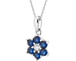 Zawieszka srebrna z cyrkoniami - kwiat
