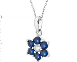 Zawieszka srebrna z cyrkoniami - kwiat