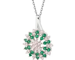 Zawieszka srebrna z cyrkoniami - rozeta