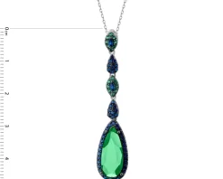 Zawieszka srebrna z cyrkoniami i szlifowanym szkłem