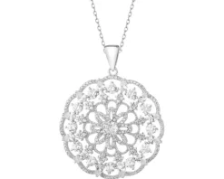 Zawieszka srebrna z cyrkoniami - rozeta