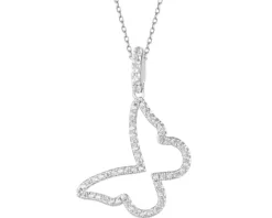 Zawieszka srebrna z cyrkoniami - motyl