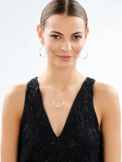 Zawieszka srebrna z cyrkoniami - koło