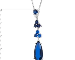 Zawieszka srebrna z cyrkoniami i szlifowanym szkłem