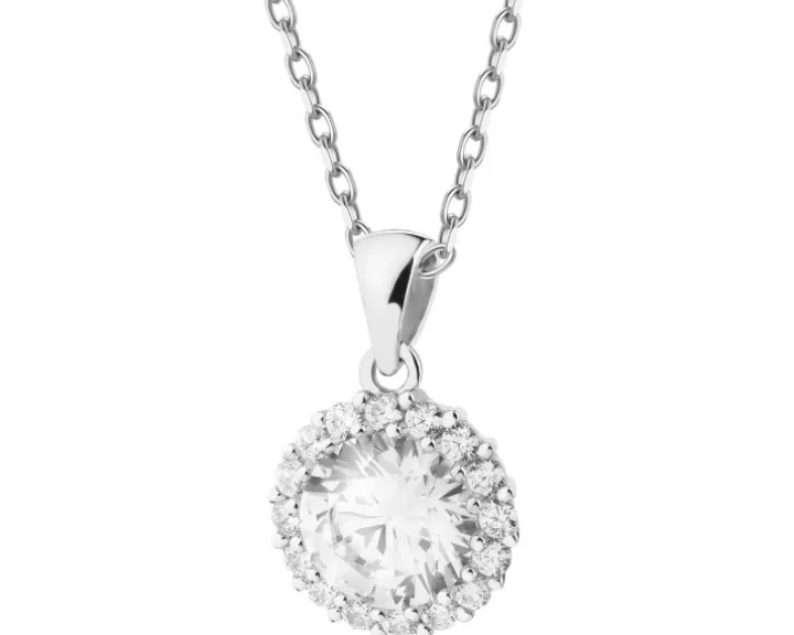 Zawieszka srebrna z cyrkoniami