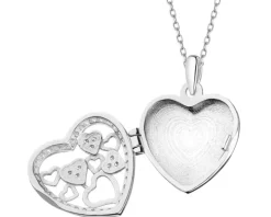 Zawieszka srebrna z cyrkoniami - puzderko - serca
