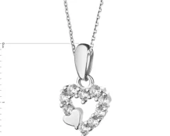 Zawieszka srebrna z cyrkoniami - serce