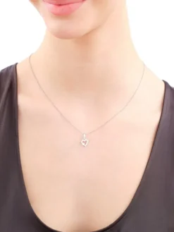 Zawieszka srebrna z cyrkoniami - serce