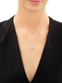 Zawieszka srebrna z cyrkoniami - rozeta