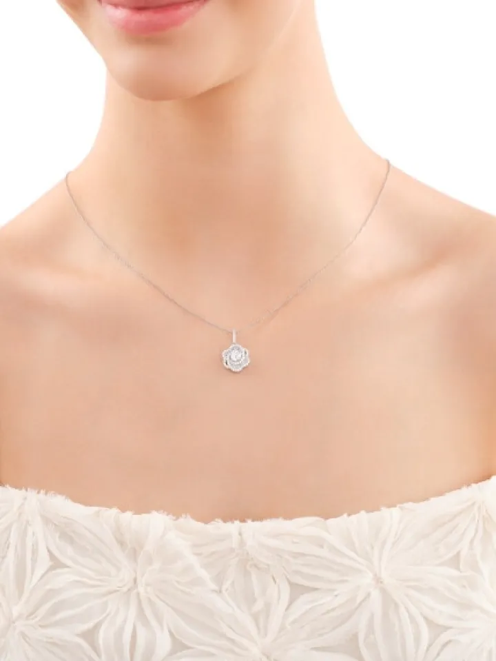 Zawieszka srebrna z cyrkoniami - kwiat