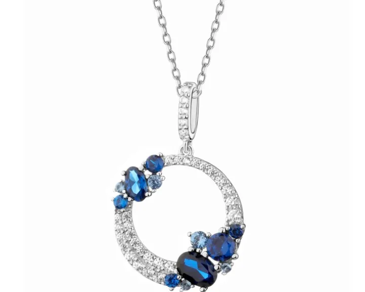 Zawieszka srebrna z cyrkoniami - koło