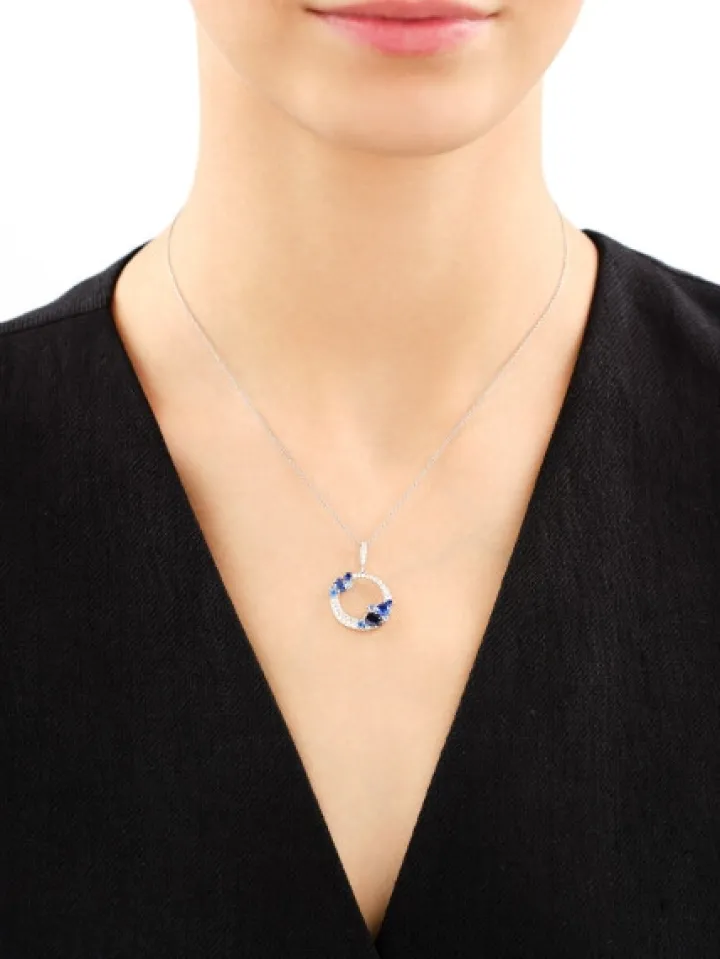 Zawieszka srebrna z cyrkoniami - koło