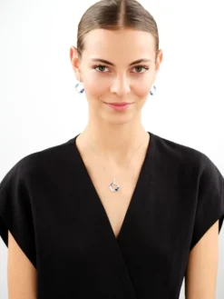 Zawieszka srebrna z cyrkoniami - koło