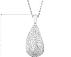 Zawieszka srebrna z cyrkoniami - łezka