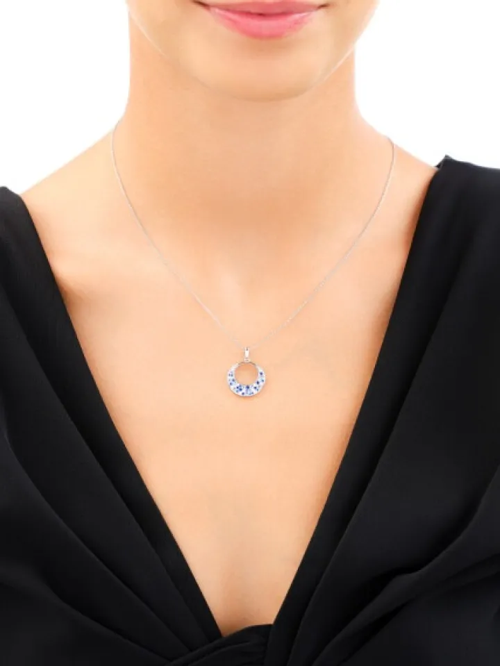 Zawieszka srebrna z cyrkoniami - koło