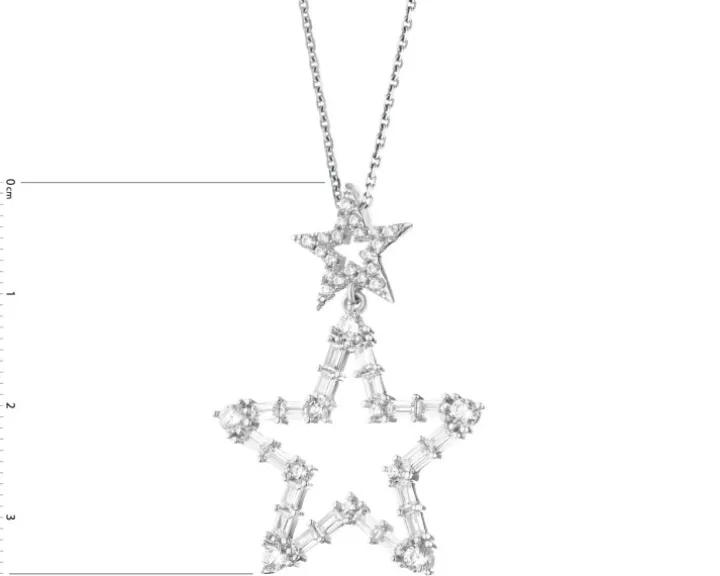 Zawieszka srebrna z cyrkoniami - gwiazdy