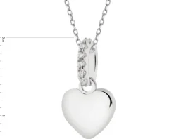 Zawieszka srebrna z cyrkoniami - serce