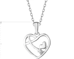 Zawieszka srebrna z  cyrkonią - serce