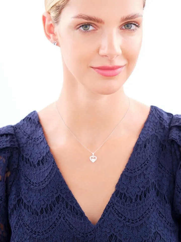 Zawieszka srebrna z cyrkoniami - serca