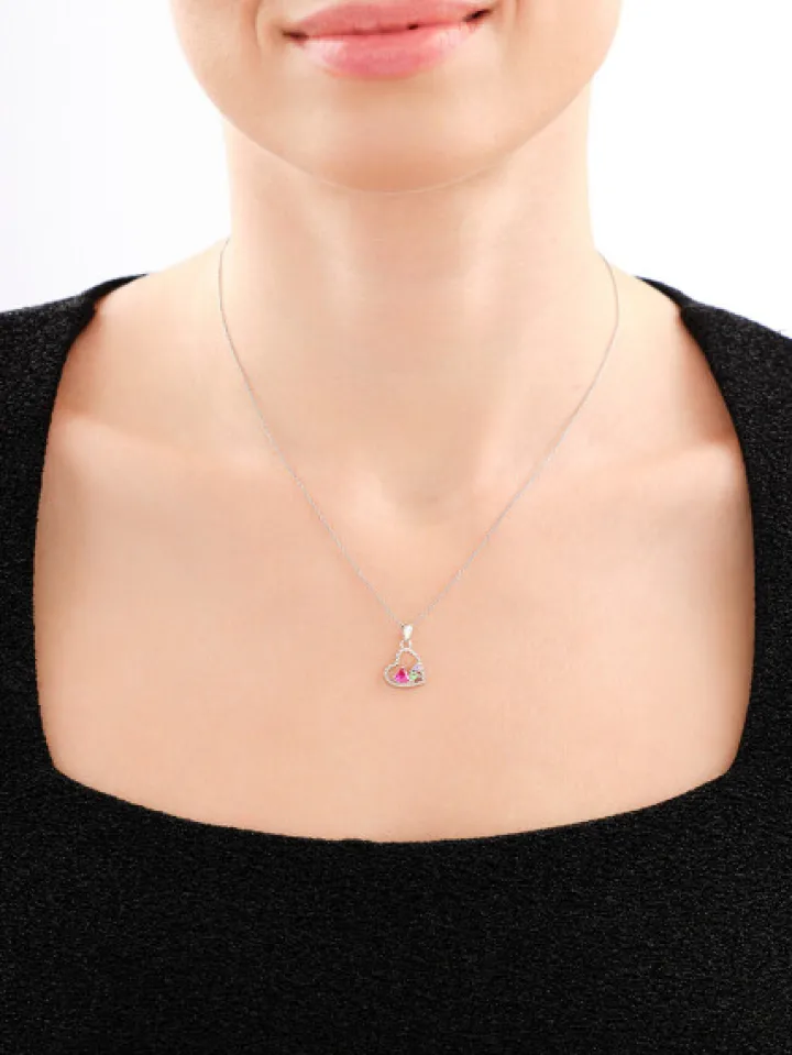 Zawieszka srebrna z cyrkoniami - serce