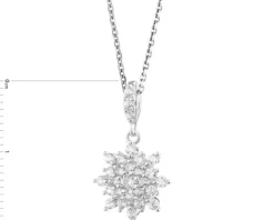 Zawieszka srebrna z cyrkoniami - śnieżynka