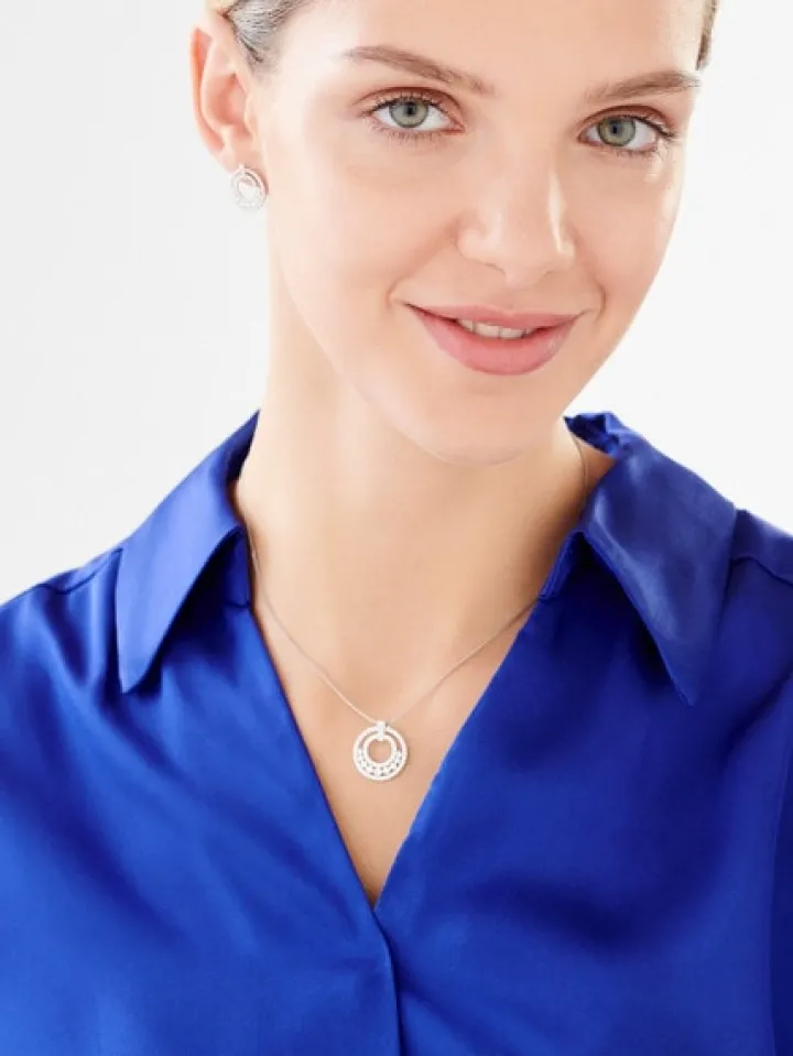 Zawieszka srebrna z cyrkoniami - koło