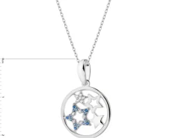 Zawieszka srebrna z cyrkoniami - gwiazdy