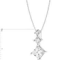 Zawieszka srebrna z cyrkoniami - kwadraty